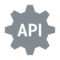 El logo de API en gris
