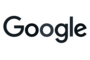 The logo of Google in grey